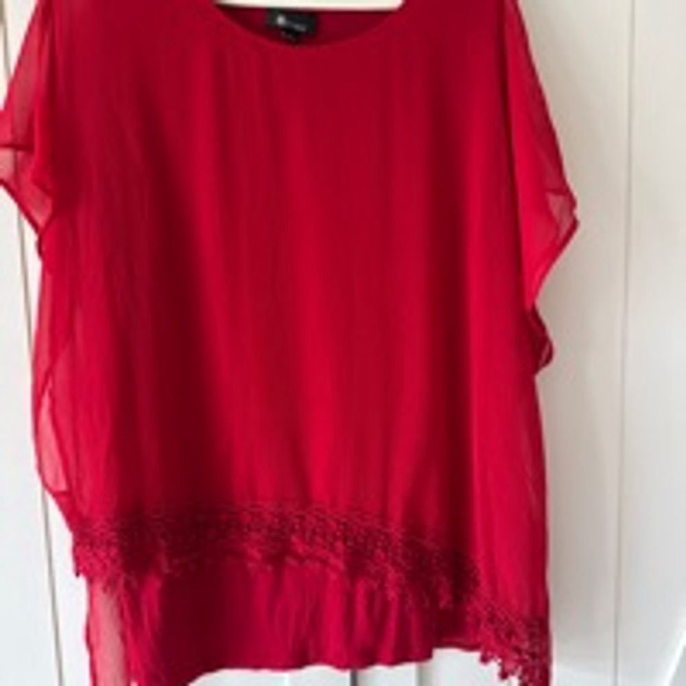 Women's AB Studio Blouse, 1X, Red